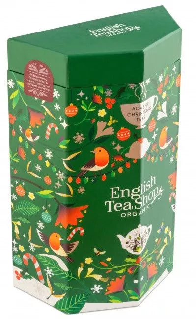 ENGLISH TEA SHOP Kalendarz adwentowy Tea Book Cream – 25 piramidek (50g) - BIO (Boże Narodzenie)