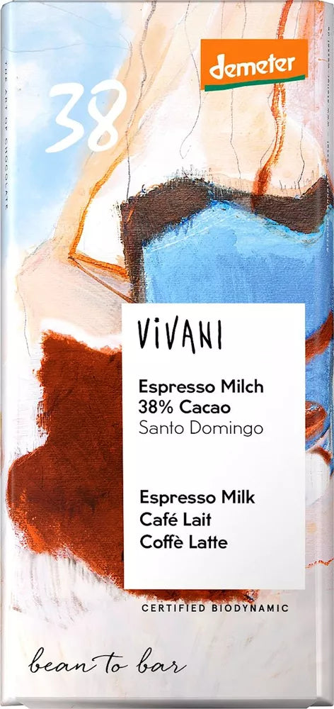 VIVANI Czekolada mleczna espresso (90 g) - BIO Demeter