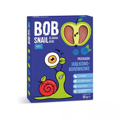 BOB SNAIL Przekąska jabłkowo - borówkowa bez dodatku cukru bezglutenowa (60g)