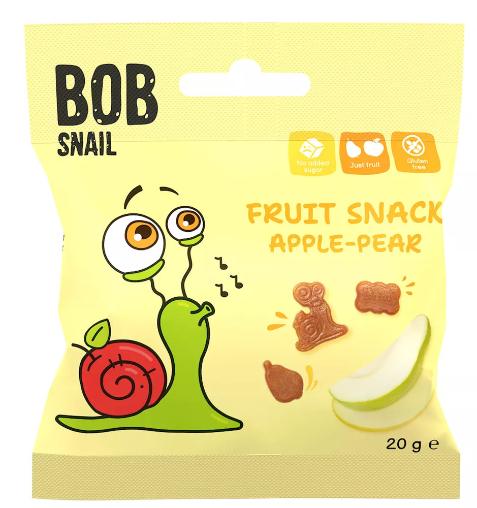 BOB SNAIL Żelki owocowe jabłko gruszka bezglutenowe (20 g)