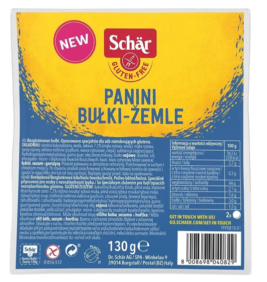 SCHAR Bułki wieloziarniste do zapiekania Ciabatta Rustica bezglutenowe bez laktozy (4 x 50g)
