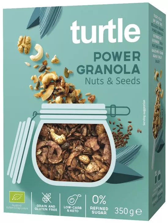 TURTLE Granola z orzechami i nasionami bezglutenowa 350 g - BIO