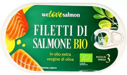 WE LOVE SALMON Filet z łososia w oliwie extra virgine  (170g) - BIO
