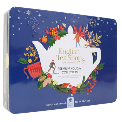 ENGLISH TEA SHOP Zestaw herbat Premium Holiday Collection Blue Tin (36x1,9g) - BIO