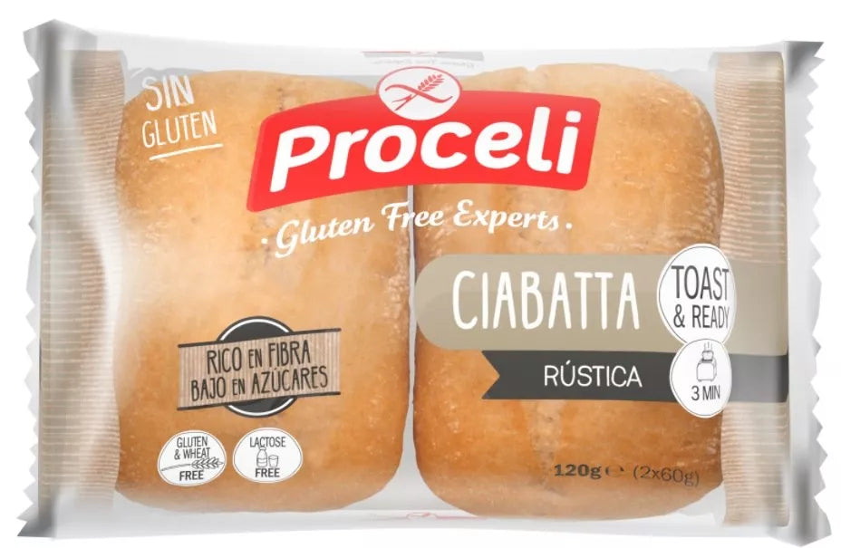 PROCELI Ciabatta bułki do zapiekania bezglutenowe bez laktozy (120 g)