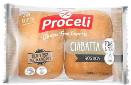 PROCELI Ciabatta bułki do zapiekania bezglutenowe bez laktozy (120 g)
