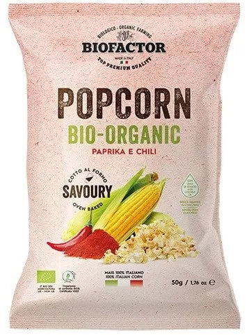 BIOFACTOR Popcorn papryka-chili bezglutenowy (50 g) - BIO