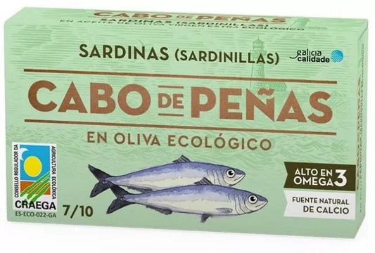 CABO DE PEÑAS Mini sardynki w ekologicznej oliwie z oliwek (85 g)