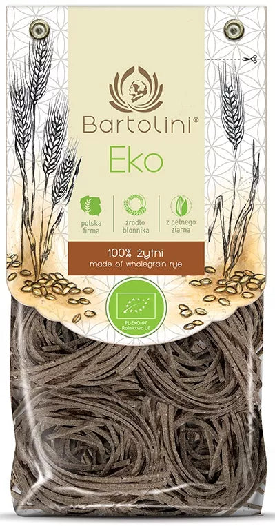 BARTOLINI  Makaron ekologiczny (żytni razowy) gniazda tagliatelle (250g) - BIO