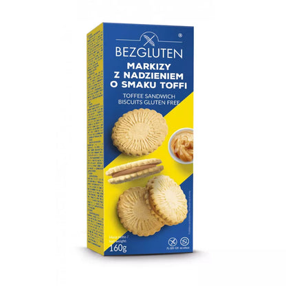 BEZGLUTEN Markizy bezglutenowe z nadzieniem toffi (160 g)