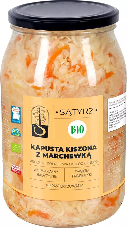 *SĄTYRZ Kapusta kiszona z marchewką (800g) - BIO