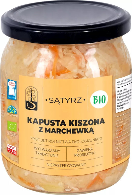 *SĄTYRZ Kapusta kiszona z marchewką (450g) - BIO