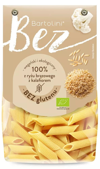 BARTOLINI Makaron penne z brązowego ryżu z kalafiorem bezglutenowy (250 g) - BIO
