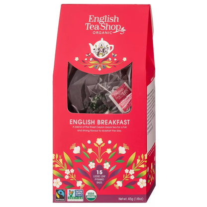 ENGLISH TEA SHOP Herbata English Breakfast 15 piramidek (45 g) - BIO