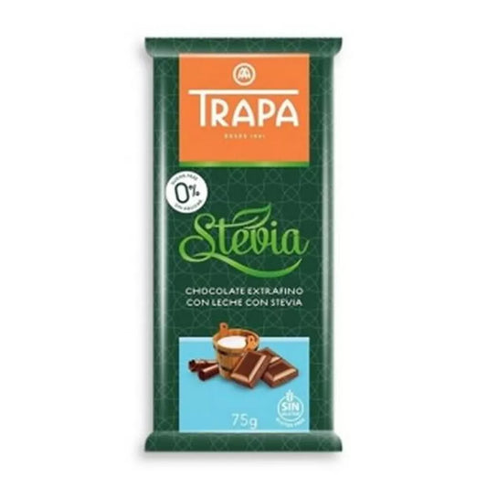TRAPA Czekolada mleczna crunch ze stewią 75 g