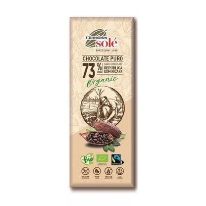 SOLE Czekolada gorzka 73% kakao bezglutenowa (25 g) - BIO