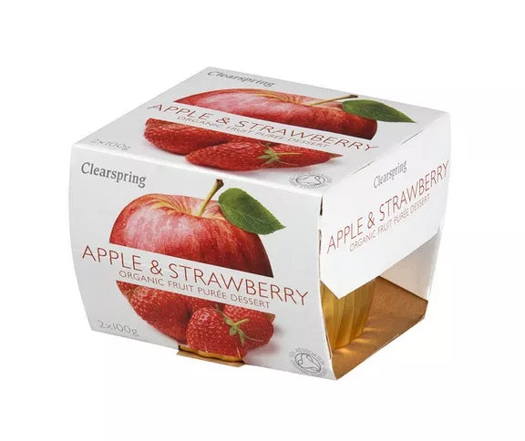 CLEARSPRING Deser jabłko-truskawka (2 x 100g) - BIO