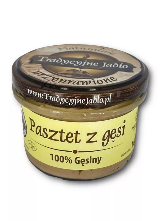 *TRADYCYJNE JADŁO Pasztet z gęsi 100% gęsiny, bezglutenowy (160g) (f)