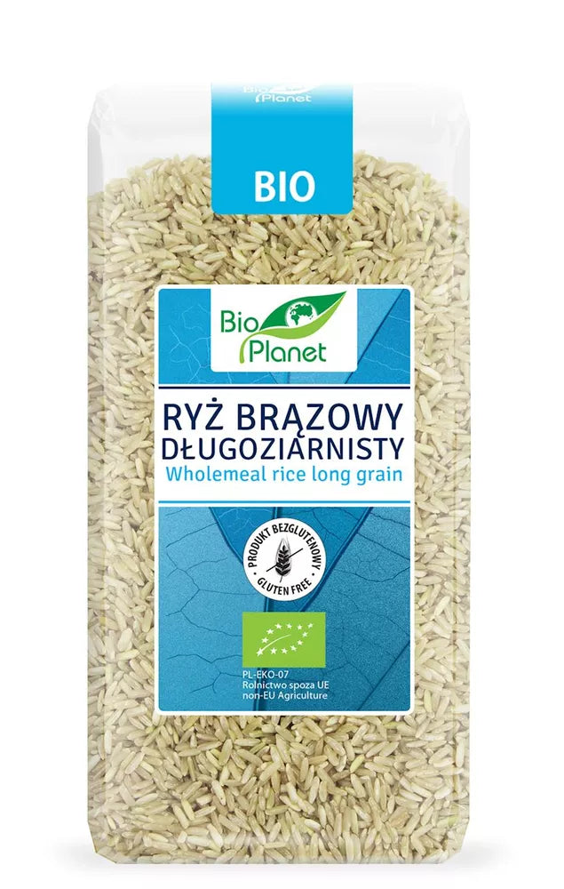 BIO PLANET Ryż brązowy długoziarnisty (500g) - BIO