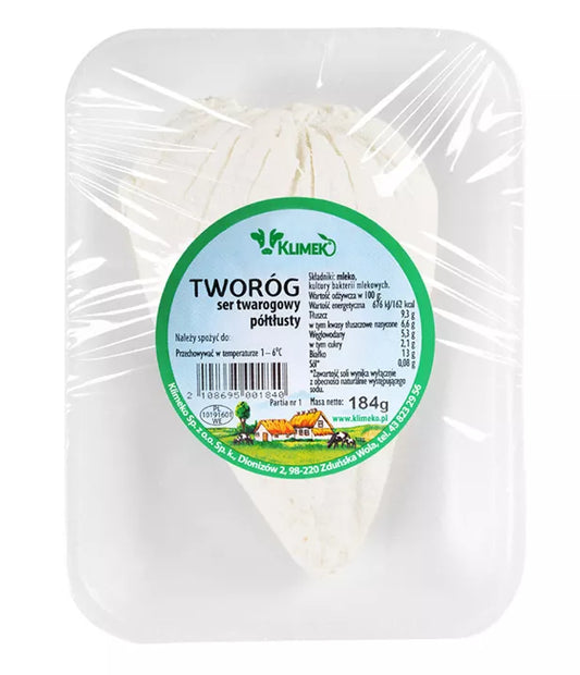 *KLIMEKO Ser twarogowy półtłusty tacka (ok.250g) (f) (dostępność: wt-sb)