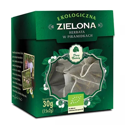 DARY NATURY Herbata zielona w piramidkach (30g) (15x2g) - BIO