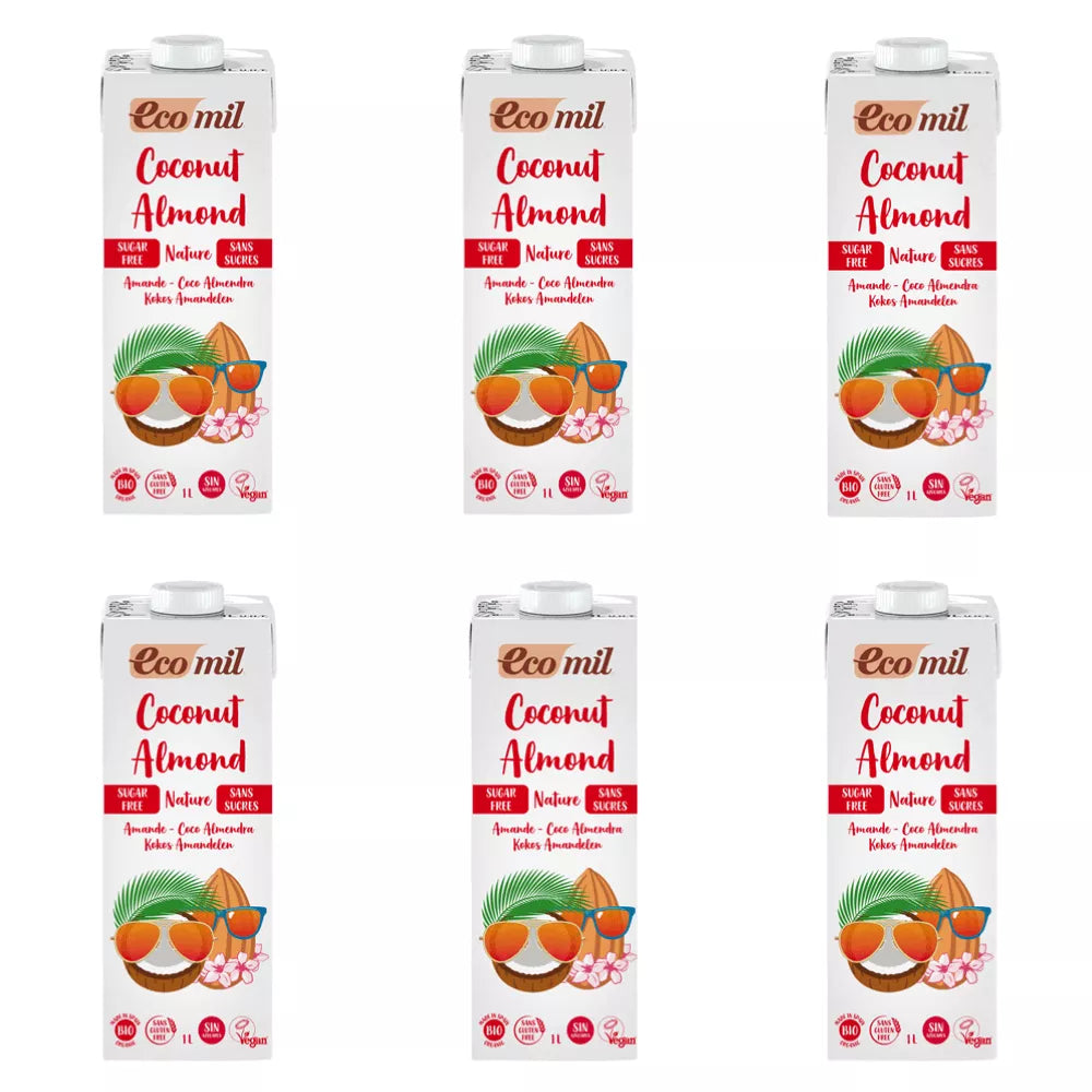 ECOMIL 6x Napój kokosowy z migdałami niesłodzony (1l) - BIO (zbiorcze)