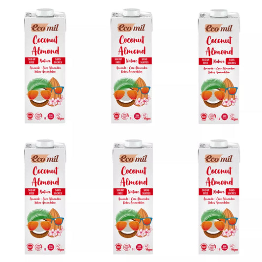 ECOMIL 6x Napój kokosowy z migdałami niesłodzony (1l) - BIO (zbiorcze)