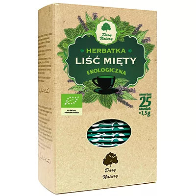 DARY NATURY Herbatka liść mięty 37,5g (25 x 1,5g) - BIO