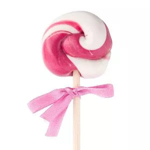 KRAINA SŁODKOŚCI Lizak o smaku malinowym słodzony stewią, wykonany ręcznie (20g)